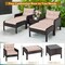 Costway 5 PCS Patio Rattan Wicker Furniture Set Sofa Ottoman Coffee Table Cushioned Yard